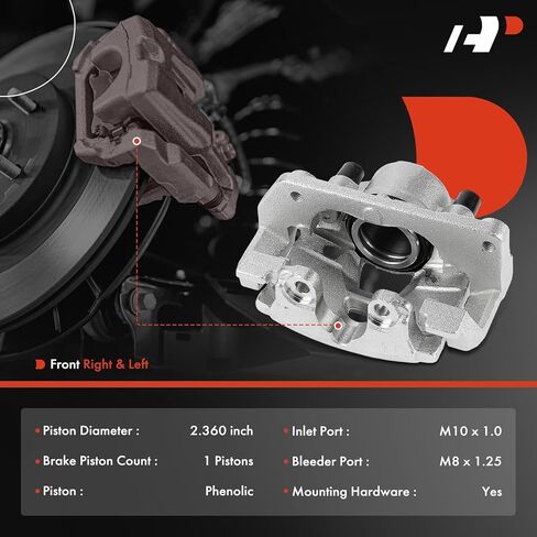 A-Premium Disc Brake Caliper Assembly with Bracket Compatible with Jaguar Vehicles - XF 2009-2010/2013-2015, XK 2007-2009, S-Type 2006-2008, Vanden Plas 2005-2009, XJ8 2005-2009 - Front Side in Saudi Arabia