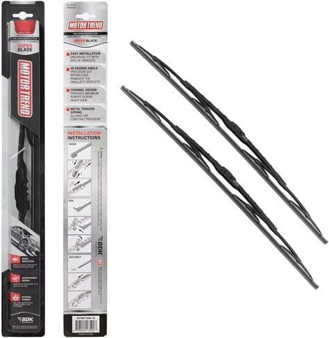 Motor Trend Flexblade Premium Replacement Windshield Wiper Blades - Bracketless Curved Beam Blade Design - All Season, All Weather, Silent, Streak-Free (22 + 22 Inch (2 Pack)) in Saudi Arabia