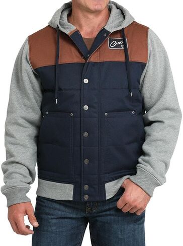 Cinch Western Jacket Mens Blocked Hoodie Snap Multi-Color MWJ1092004 in Saudi Arabia