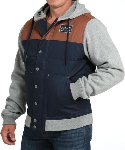 Cinch Western Jacket Mens Blocked Hoodie Snap Multi-Color MWJ1092004 in Saudi Arabia