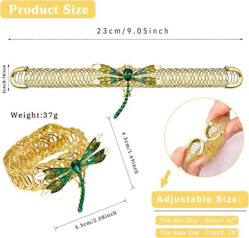 Dragonfly Curtain Tiebacks, 2 Pack Gold Metal Green Enamel & Rhinestone Curtain Ties,Elastic No Drill Curtain Holdbacks for Drapes, Curtain Holders for Living Room Bedroom Home Decor in Saudi Arabia