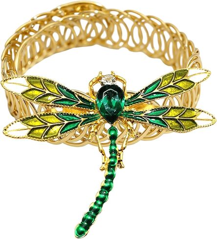 Dragonfly Curtain Tiebacks, 2 Pack Gold Metal Green Enamel & Rhinestone Curtain Ties,Elastic No Drill Curtain Holdbacks for Drapes, Curtain Holders for Living Room Bedroom Home Decor in Saudi Arabia