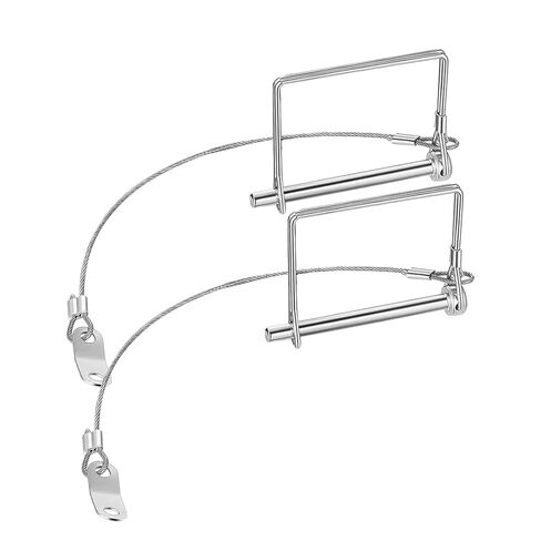 عبوتان من دبوس توصيل المقطورة مقاس 1/4 بوصة × 4 بوصة مع كابل مضاد للفقد، ودبوس قفل سلك مربع لمزلاج وصلة المقطورة، ومقطورة المرافق، ومقطورة القارب، وجرار العشب، وملحقات السحب الآمنة in Kuwait