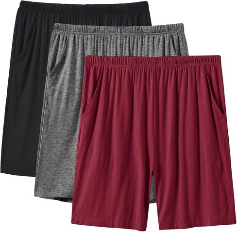 JINSHI Men’s Pajama Shorts Soft Comfortable Lightweight Elastic Drawstring Men Lounge Sleep Shorts with Pockets in Kuwait