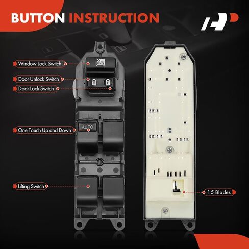 A-Premium Driver Side Master Power Window Switch Compatible with Toyota Corolla 2014-2019, Corolla iM 2017-2017, RAV4 2013-2018, with Auto Up/Down in Saudi Arabia