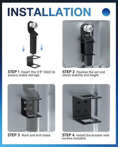 2.5 Inch Truck Bed Hitch Holder, Trailer Hitch Storage Bracket, Wall Mount Rack, Storage Holder for 2.5" Ball Mount Shank in Kuwait