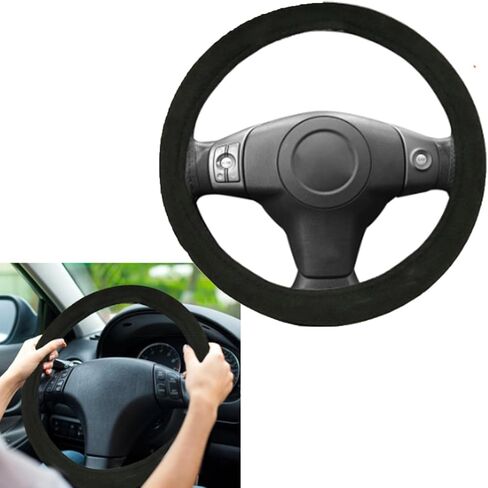 12V Heated Steering Wheel Cover, 15 Inch Cordless Rechargeable Car Heated Steering Wheel Cover, Hand Warmer Suede 5 Seconds Fast Heating in Saudi Arabia