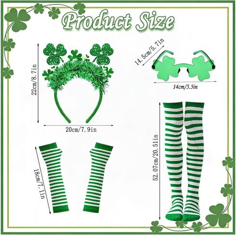 8 PCS Shamrock Costume Accessories - Shamrock Headband and Tutu Skirt for St. Patrick Women Cosplay in Kuwait