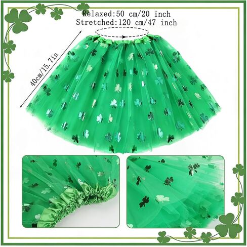 8 PCS Shamrock Costume Accessories - Shamrock Headband and Tutu Skirt for St. Patrick Women Cosplay in Kuwait