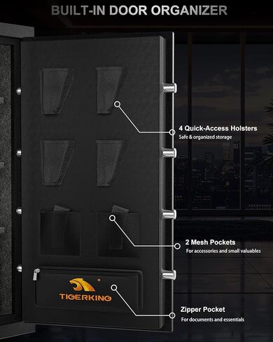 TIGERKING 8.78 قدم مكعب مقاوم للحريق ومقاوم للماء وآمن للمنزل، فولاذ شديد التحمل، 40 دقيقة 1200 درجة فهرنهايت للحماية من الحرائق، حماية للمياه لمدة 72 ساعة، قفل لوحة مفاتيح سهل الوصول، جيوب منظم الباب، أرفف قابلة للتعديل in Kuwait