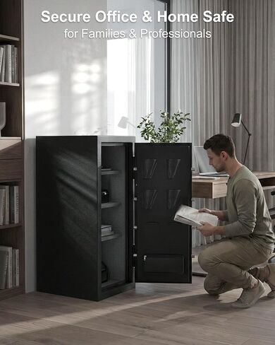 TIGERKING 8.78 قدم مكعب مقاوم للحريق ومقاوم للماء وآمن للمنزل، فولاذ شديد التحمل، 40 دقيقة 1200 درجة فهرنهايت للحماية من الحرائق، حماية للمياه لمدة 72 ساعة، قفل لوحة مفاتيح سهل الوصول، جيوب منظم الباب، أرفف قابلة للتعديل in Kuwait