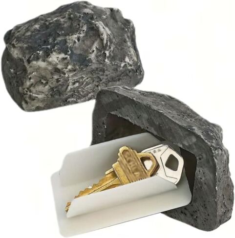 Key Hide Box Stone-Shaped Small Key Hider - Realistic Design for Yard, Patio, or Garden 3.78"D x 2.76"W x 1.77"H in Saudi Arabia