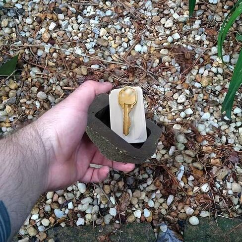 Key Hide Box Stone-Shaped Small Key Hider - Realistic Design for Yard, Patio, or Garden 3.78"D x 2.76"W x 1.77"H in Saudi Arabia