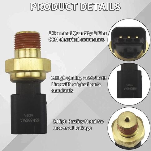 Engine Oil Pressure Sensor, Compatible with Chrysler 200, Cherokee, Renegade, Dart 2.0L 2.4L 2013-2017, Oil Pressure Switch Sender Unit Replace 68145662AB, 68145662AA, PS753 in Kuwait