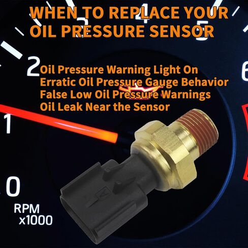 Engine Oil Pressure Sensor, Compatible with Chrysler 200, Cherokee, Renegade, Dart 2.0L 2.4L 2013-2017, Oil Pressure Switch Sender Unit Replace 68145662AB, 68145662AA, PS753 in Kuwait