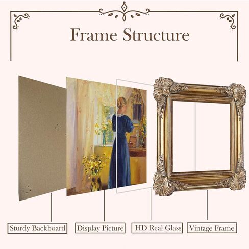SIKOO 4x4 Vintage Picture Frames Small 4x4 Antique Ornate Picture Frame Square with Glass Front for Tabletop and Wall Hanging Vintage Wall Decor Gallery Wall Bronze Gold in Saudi Arabia