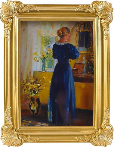 SIKOO 4x4 Vintage Picture Frames Small 4x4 Antique Ornate Picture Frame Square with Glass Front for Tabletop and Wall Hanging Vintage Wall Decor Gallery Wall Bronze Gold in Saudi Arabia