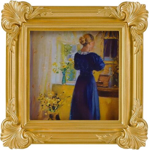 SIKOO 4x4 Vintage Picture Frames Small 4x4 Antique Ornate Picture Frame Square with Glass Front for Tabletop and Wall Hanging Vintage Wall Decor Gallery Wall Bronze Gold in Saudi Arabia
