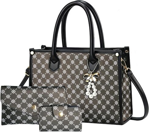 Women's Handbags Fashion, 3PCS Top Handle Bags for Women, Handbags Tote Shoulder Purse Set PU Leather Satchel Bag in Saudi Arabia
