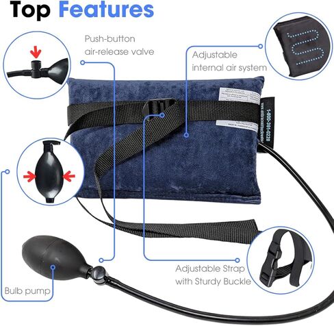 Innotech LumbAIRPlus – Premium Portable Inflatable Lumbar Support Cushion with Enhanced Adjustable Air System for Customized Comfort, Navy in Saudi Arabia