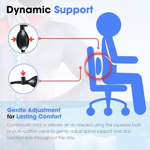 Innotech LumbAIRPlus – Premium Portable Inflatable Lumbar Support Cushion with Enhanced Adjustable Air System for Customized Comfort, Navy in Saudi Arabia