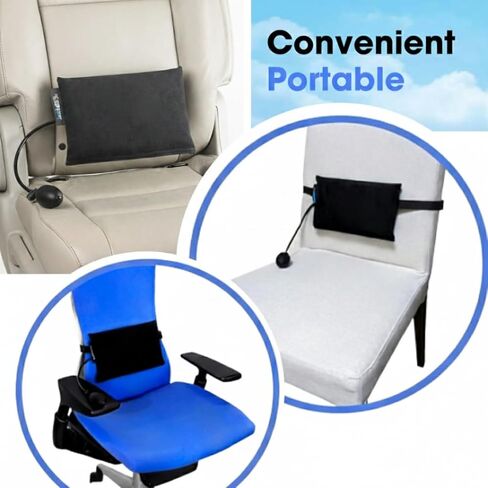 Innotech LumbAIRPlus – Premium Portable Inflatable Lumbar Support Cushion with Enhanced Adjustable Air System for Customized Comfort, Navy in Saudi Arabia