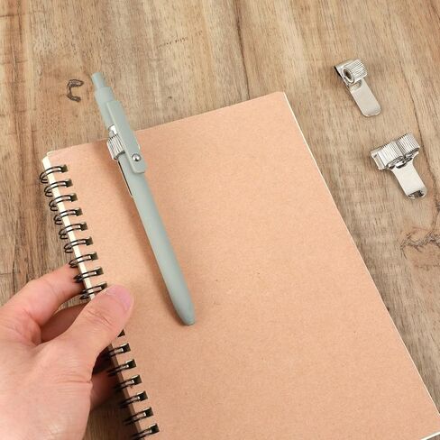 Retractable Pen Holder Clip, 3pcs Spring Loop Pencil Clip, Single Hole & Double Hole Hook Metal Pens Loop Clips, Adjustable Pen Holder for Notebook, Attachments for Notebook in Saudi Arabia