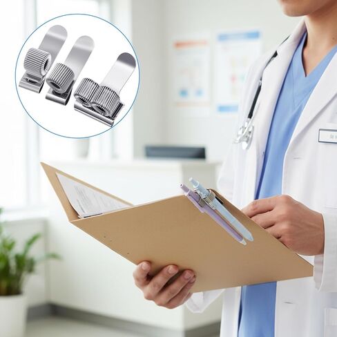 Retractable Pen Holder Clip, 3pcs Spring Loop Pencil Clip, Single Hole & Double Hole Hook Metal Pens Loop Clips, Adjustable Pen Holder for Notebook, Attachments for Notebook in Saudi Arabia