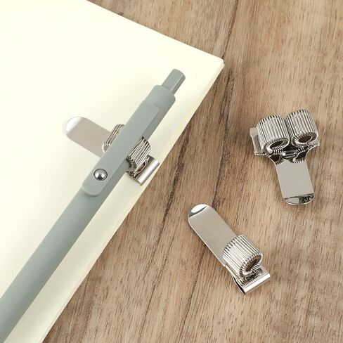 Retractable Pen Holder Clip, 3pcs Spring Loop Pencil Clip, Single Hole & Double Hole Hook Metal Pens Loop Clips, Adjustable Pen Holder for Notebook, Attachments for Notebook in Saudi Arabia