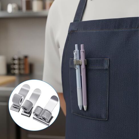 Retractable Pen Holder Clip, 3pcs Spring Loop Pencil Clip, Single Hole & Double Hole Hook Metal Pens Loop Clips, Adjustable Pen Holder for Notebook, Attachments for Notebook in Saudi Arabia
