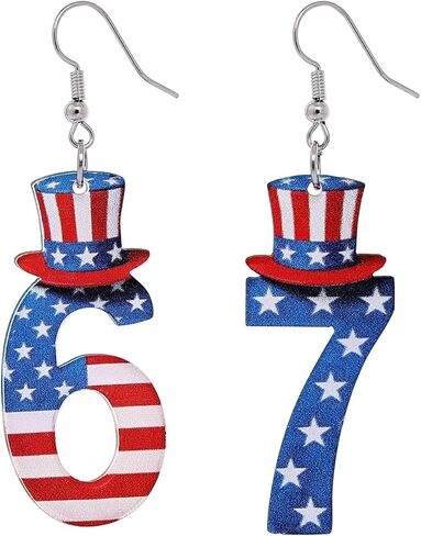 Six Seven Earrings Funny Six Seven 67 Earrings for Men Women Funny 67 Meme Acrylic Earrings:A Birthday, Easter, Christmas Stocking Stuffer Gift for Tweens & Teens 1 Pairs in Saudi Arabia