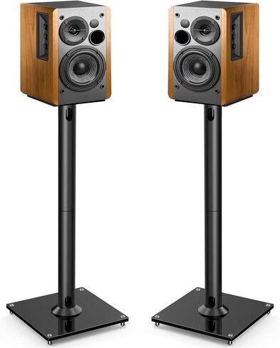 PERLESMITH Universal Speaker Stands Height Adjustable Extend 30.7" to 42.5" Holds Satellite Speakers & Bookshelf Speakers up to 11lbs-1 Pair PSSS2 Black in Saudi Arabia