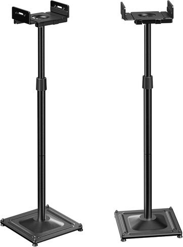 PERLESMITH Universal Speaker Stands Height Adjustable Extend 30.7" to 42.5" Holds Satellite Speakers & Bookshelf Speakers up to 11lbs-1 Pair PSSS2 Black in Kuwait