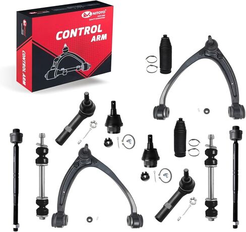 Front Upper Control Arm w/Ball Joint Suspension Kit Compatible with 2007-2014 Chevy Tahoe Silverado Suburban 1500, GMC Yukon Sierra, Cadillac Escalade, Replaces K80669, K80670 (12PCS) in Kuwait