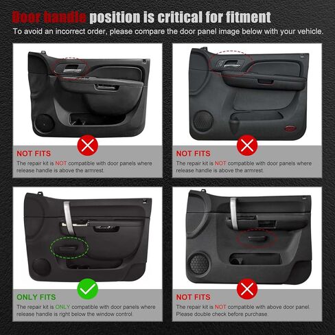 Front Left Driver Side Armrest Repair Kit for 2010–2014 Chevy Silverado 1500 2500HD 3500HD & 2010–2014 GMC Sierra 1500 2500HD 3500HD | Only for Door Panel with Release Handle Below Armrest, Black in Kuwait