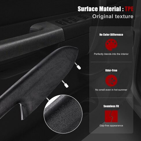 Front Left Driver Side Armrest Repair Kit for 2010–2014 Chevy Silverado 1500 2500HD 3500HD & 2010–2014 GMC Sierra 1500 2500HD 3500HD | Only for Door Panel with Release Handle Below Armrest, Black in Kuwait