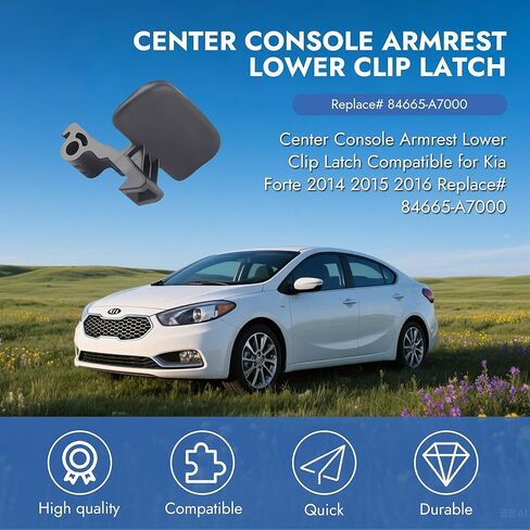 مسند ذراع وحدة التحكم المركزية باللون الأسود يستبدل مشبك المزلاج 84660A7000 84660-A7000 84660A700WK قطع غيار السيارة المتينة المتوافقة مع Kia Forte 2014 2015 2016 ملحقات السيارات in Kuwait