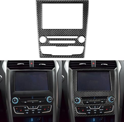 Real Bright Soft Carbon Fiber Car Dash Central Navigation Screen Control Panel ​​Sticker Compatible with Ford Mondeo/Fusion 2013 2014 2015 2016 2017 2018 2019 Auto Interior Accessories Black in Saudi Arabia