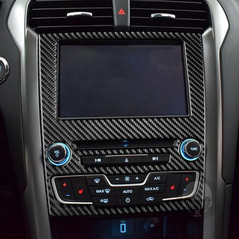Real Bright Soft Carbon Fiber Car Dash Central Navigation Screen Control Panel ​​Sticker Compatible with Ford Mondeo/Fusion 2013 2014 2015 2016 2017 2018 2019 Auto Interior Accessories Black in Saudi Arabia