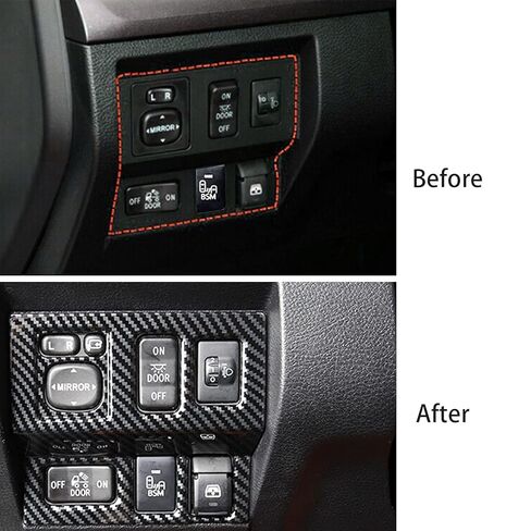 MICROCK Center Console Left Control Switch Cover Trim for Toyota Tundra Crewmax, Double Cab 2014-2021, ABS Carbon Fiber, 1pc in Kuwait