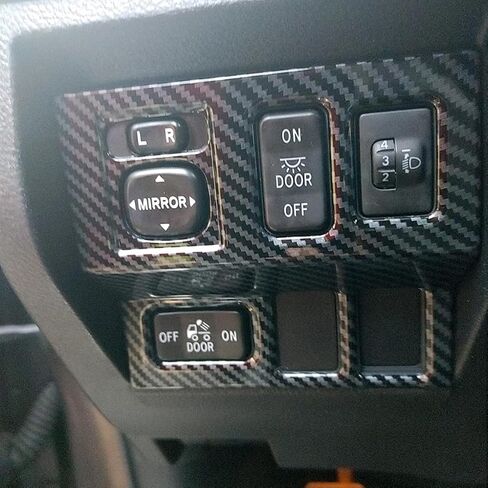 MICROCK Center Console Left Control Switch Cover Trim for Toyota Tundra Crewmax, Double Cab 2014-2021, ABS Carbon Fiber, 1pc in Kuwait