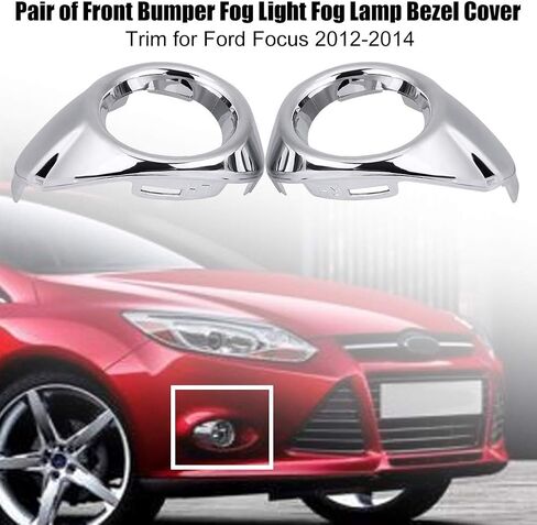 Aramox Front Bumper Fog Light Cover, Chrome-Plated ABS Plastic Bezel Trim, Compatible with Focus 2012-2014 in Saudi Arabia
