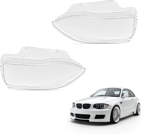 maXpeedingrods 2PCS Pair Headlight Lens Cover for BMW 1 Series E81 E82 E87 E88 1M 2003-2011, 63117159301, 63117159302, 63126924487 in Saudi Arabia
