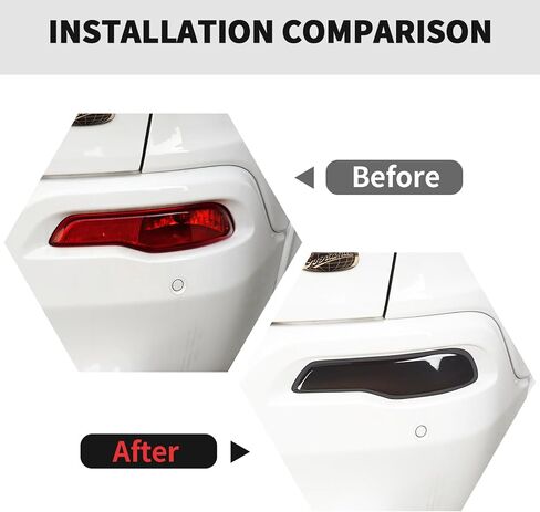 RT-TCZ Smoked Black Rear Fog Light Lamp Trim Cover Decoration Exterior Accessories for Jeep Cherokee 2014-2018 in Saudi Arabia