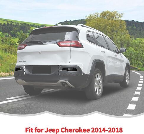 RT-TCZ Smoked Black Rear Fog Light Lamp Trim Cover Decoration Exterior Accessories for Jeep Cherokee 2014-2018 in Saudi Arabia
