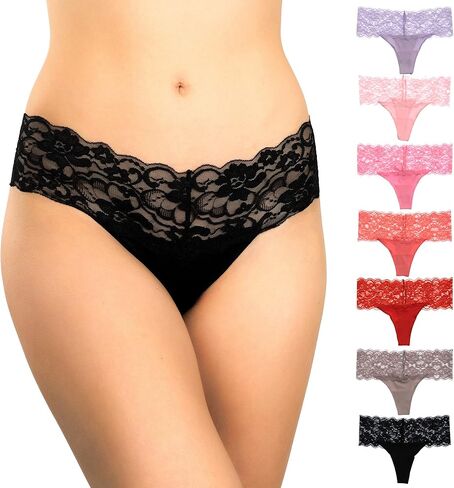 Alyce Intimates Women’s Lace Thong, Pack of 7 in Saudi Arabia