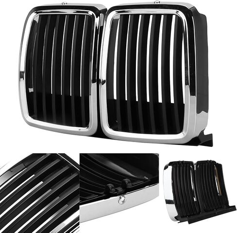 EVGATSAUTO Front Grille, Front Center Grille Grill Chrome 51131884350 Replacement for E30 M3 3 Series 325i 318i 320i in Saudi Arabia