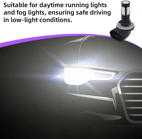 2pcs 50W 881 LED Fog Light Bulbs for 881 889 862 886 894 896 898 Xenon Headlight Bulb Replacement, Bright LED Daytime Running Lights for Cars & Trucks in Saudi Arabia