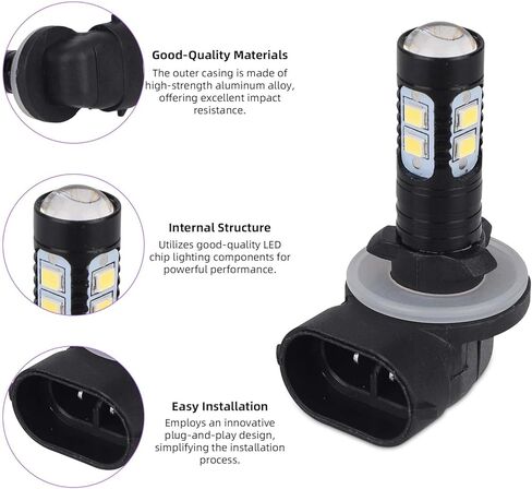 2pcs 50W 881 LED Fog Light Bulbs for 881 889 862 886 894 896 898 Xenon Headlight Bulb Replacement, Bright LED Daytime Running Lights for Cars & Trucks in Saudi Arabia