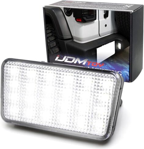 مجموعة إضاءة لوحة ترخيص LED كاملة 3 وات من iJDMTOY OEM-Fit متوافقة مع Jeep 2018-up Wrangler JL JLU، مدعومة بثنائيات LED بيضاء زينون 18-SMD in Saudi Arabia